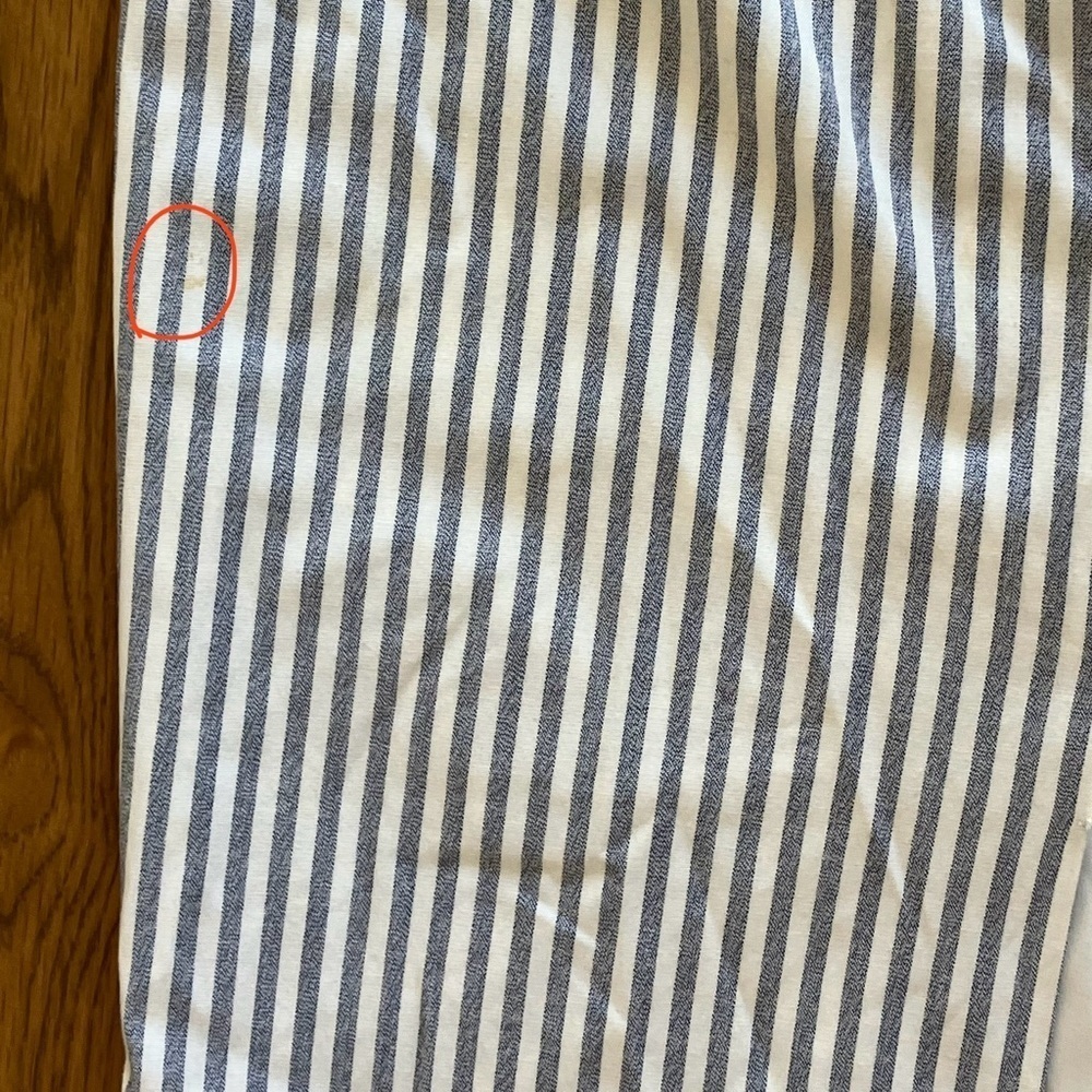 Antonio Melani High Waist Pencil Midi Blue & White Stripe Skirt (6) - Picture 8 of 10